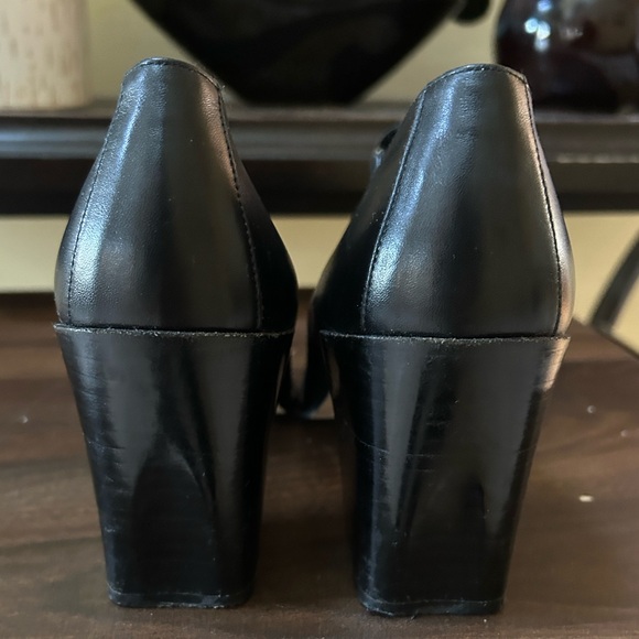 Donald J Pliner Black Leather Square Toe Zip Front Block Heal Couture Shoes 9N - Picture 10 of 16